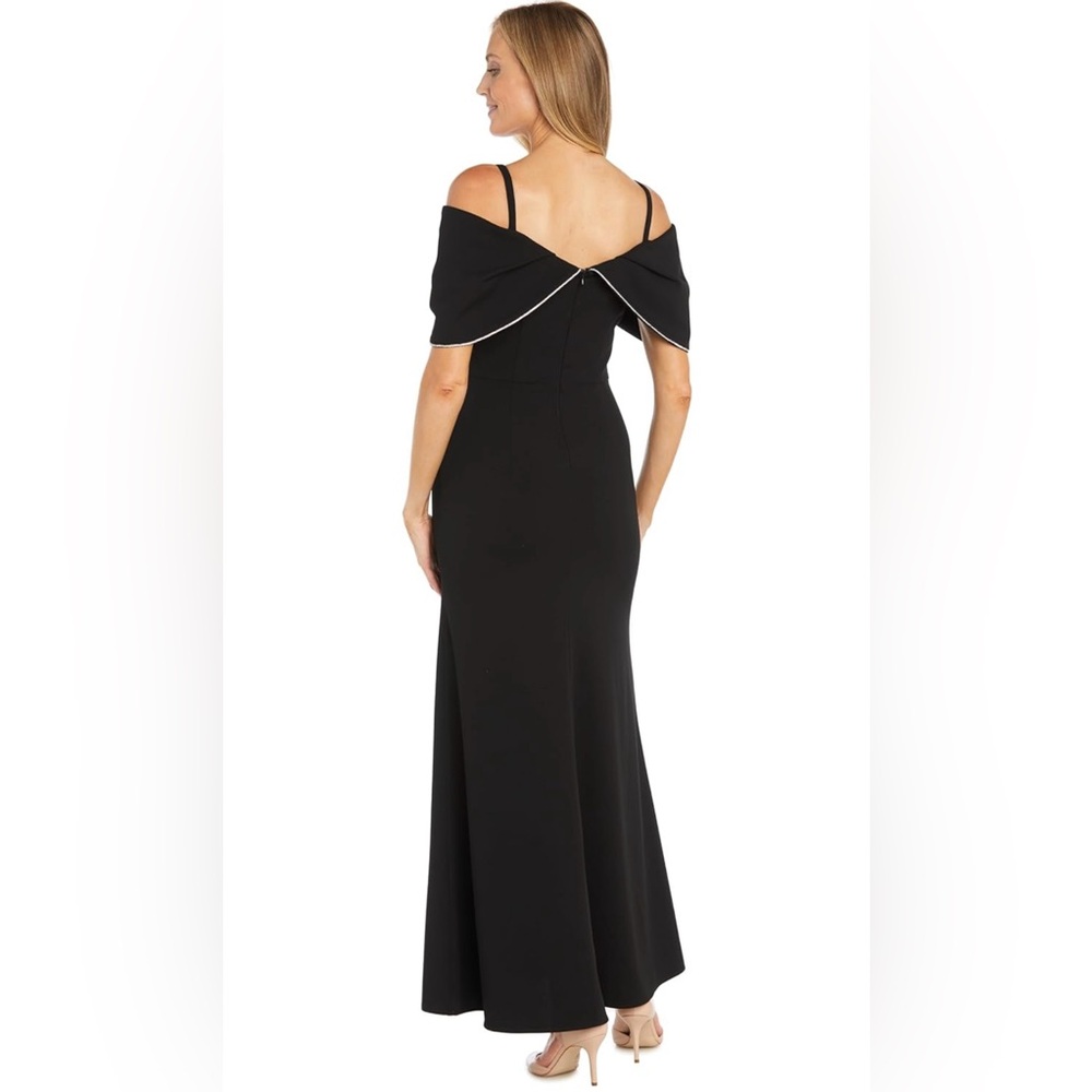 R&M Richards Black Dress with Rhinestone Detail